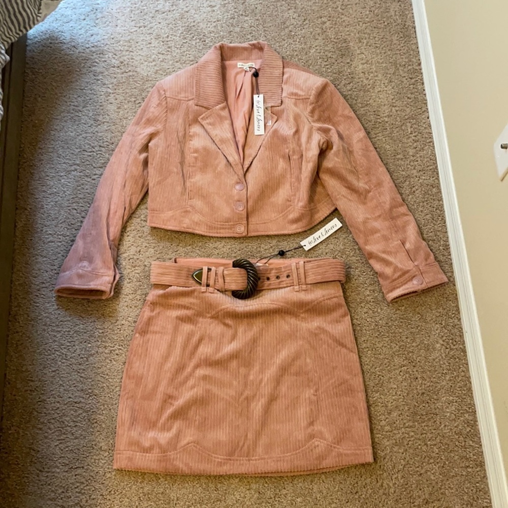 for love and lemons carson pink corduroy set